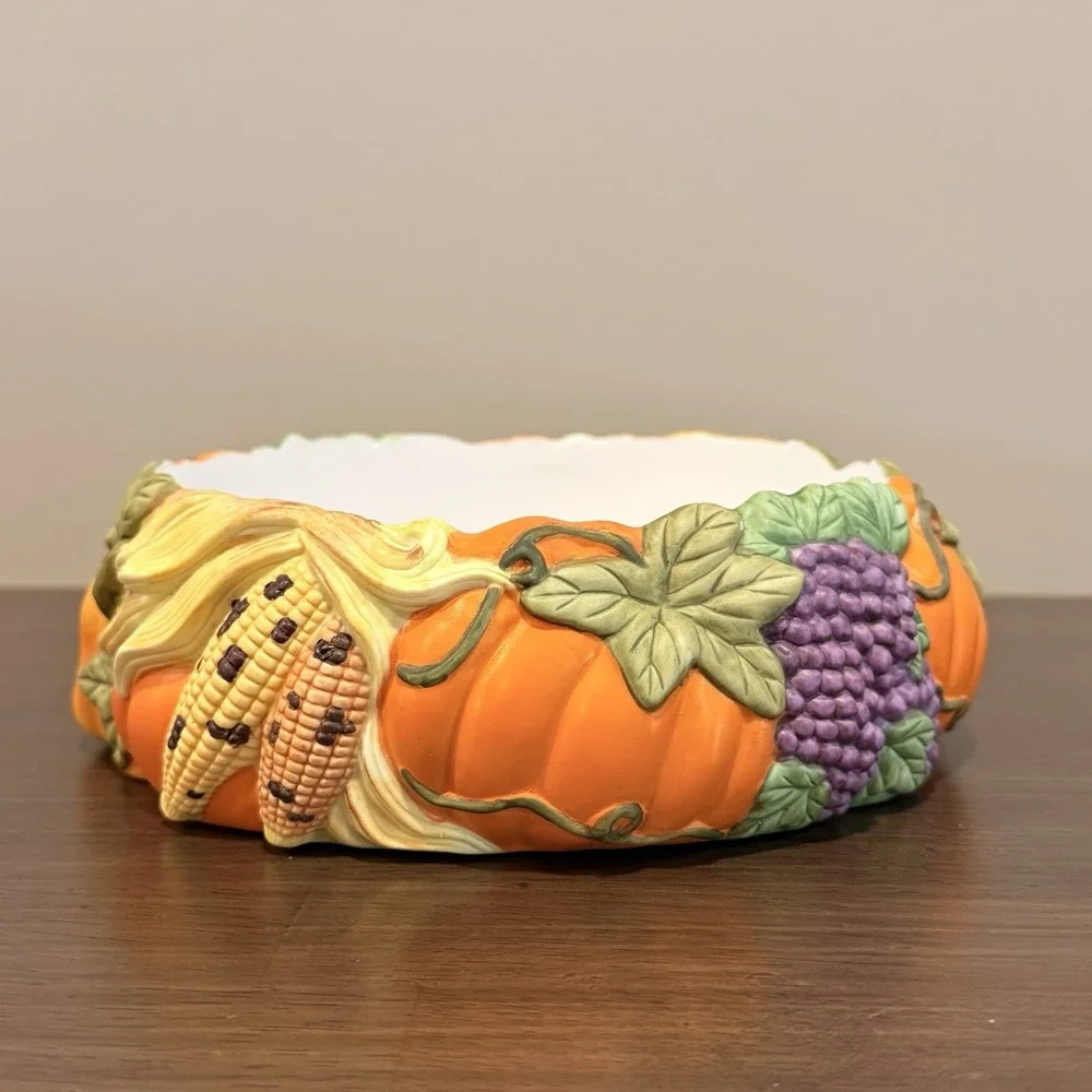 Partylite Harvest Time 3-Wick Holder Retired Fall Decor Cottagecore Thanksgiving